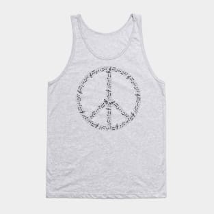 Peace Sign Music Notes Tank Top